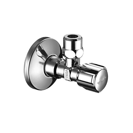 Schell Eckregulierventil ½“ mit Schubrosette und Längenausgleich, verchromt