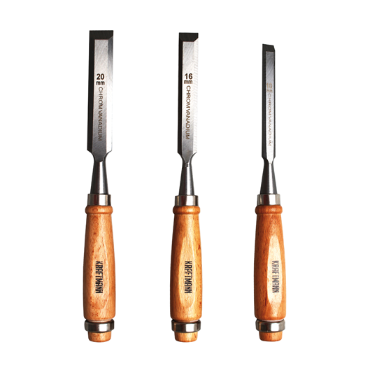 Stechbeitel Satz, 10 / 16 / 20 mm, 3 teilig